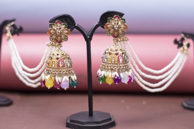 M.I.Creations New Jhumka earrings with sahara for women Cubic Zirconia Alloy Jhumki Earring