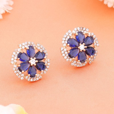 Estele Cubic Zirconia Brass Stud Earring