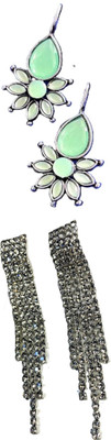 Henger traders Flower_Kundan_Green!04::jumkii-@3 Alloy Earring Set