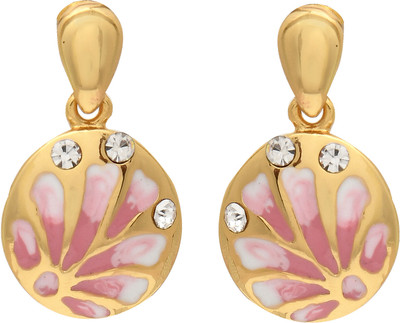 Estele Estele Gold Plated White Crystal Stud Earring for Women Crystal Alloy Drops & Danglers