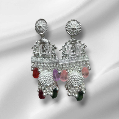 Prodrop Radha Krishna dancing jhumkas Sterling Silver Alloy Jhumki Earring