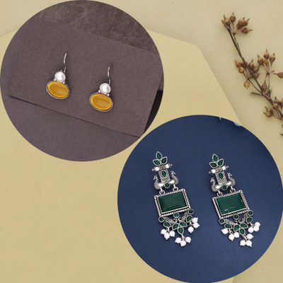 Vedda Silver Earring for Women & Girls Beads Brass Drops & Danglers, Stud Earring