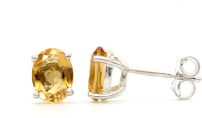 MayraCreationss STUDS Citrine Sterling Silver Stud Earring