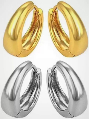 Heer Collection Combo Kaju Bali Earring Gold & Silver (1 Pair Each) Stainless Steel Stud Earring, Clip-on Earring, Earring Set, Magnetic Earring