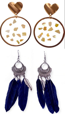 VATIYAANA JEWELS Golden Layered Earrings for Women & Girls Birthday, Anniversary Gift Alloy Drops & Danglers