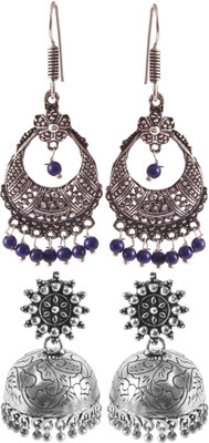 Haniya Oxidized Silver plated handmade Jhumka Jhumki Earrings German Silver, Brass Jhumki Earring