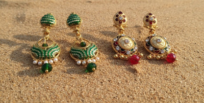Shringar GOLD PLATED JHUMKI, CHANDBALI & DANGLER EARRINGS COMBO SET OF 6 Alloy Jhumki Earring, Chandbali Earring, Drops & Danglers