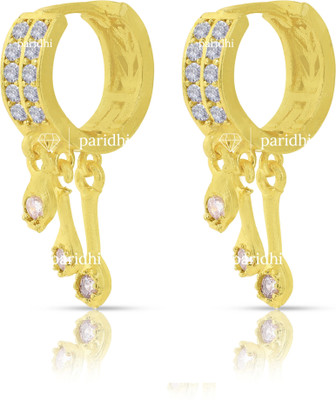 Paridhi Elegant Gold Plated AD Drop Earrings for Women & Girls Brass Earring Set, Ear Thread