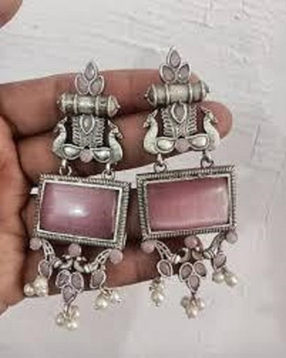 Divastri Silver Plated Earring for Women & Girls Diamond Brass Drops & Danglers