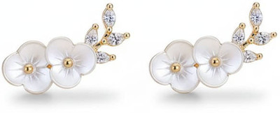 earinsta French Romantic Retro Rose Flower Earrings for Women Alloy Rhinestone Studs