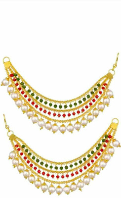 LITRIK Earrings studs Ruby Brass Cuff Earring