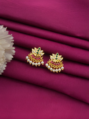 PINAAKA DARINI One Gram 1 gm Gold Coated Traditional Ethnic Daily Party Wear Stud Earrings Alloy Jhumki Earring