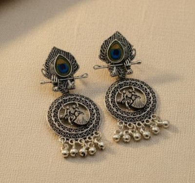 pas Uniqu black silver Beaded Stone Jhumka Earrings for girls & women for party wear Beads, Cubic Zirconia Alloy Plug Earring, Stud Earring, Jhumki Earring, Earring Set, Drops & Danglers