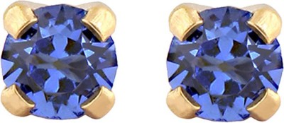 STUDEX 3MM September Sapphire Birthstone 24K Pure Gold Plated Stainless Steel Stud Earring