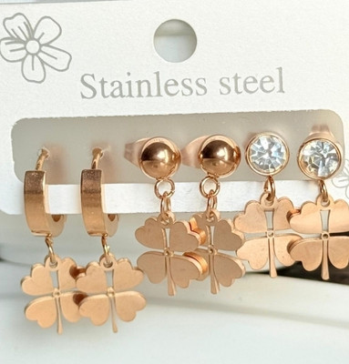 ehvara Comboo Stainless Steel Stud Earring, Drops & Danglers