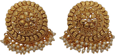 DKS SPARKLING STYLE Stud Earring With Green Colour Drop 1EARRING44-Gold Alloy Stud Earring