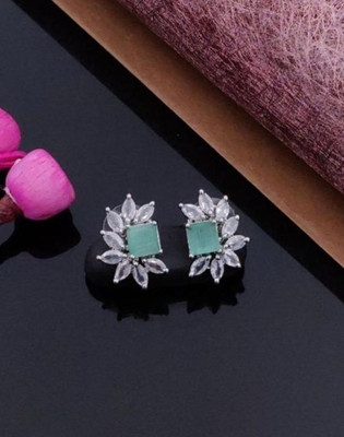 Aviate ALIO Premium Quality Beautiful Silver Plated Earring SET Diamond Alloy Earring Set