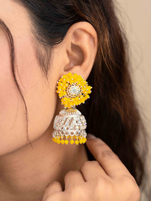 Mahara Beads Drop Traditional Jhumka Earring For Women Beads Alloy Jhumki Earring