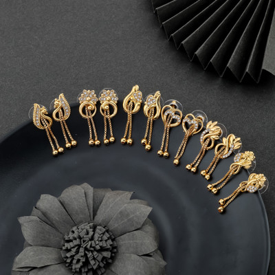 Weroxa Combo of 6 Earrings Brass Drops & Danglers