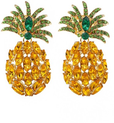 YELLOW CHIMES YCFJER-230PNAPL-YL Crystal Metal Stud Earring