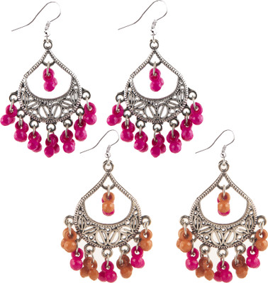 Jamleen Gallery Antique Look Silver Earrings Combo Alloy Jhumki Earring