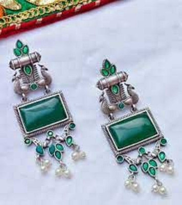 Divastri Silver Plated Earring for Women & Girls Diamond Brass Drops & Danglers