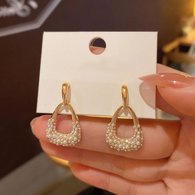 DESTINY JEWEL'S New Fashion Korean Design Needle Simple Retro Design Earrings For Women & Girls Crystal Alloy Drops & Danglers