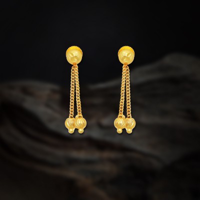 LUV FASHION Traditional Micron Plated South Screw Back Suidhaga Earrings Brass Drops & Danglers