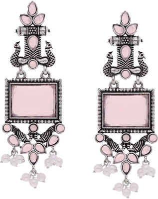 Sangria Silver Plated Earring for Women & Girls Diamond Brass Drops & Danglers