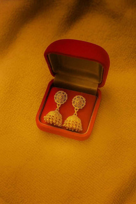 Qplus CITY GOLD EARRING88 Bronze, Copper Jhumki Earring