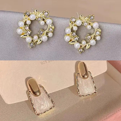 CIKIT Minimal Multicolor Hoop Earrings for Women & Girls Metal Stud Earring