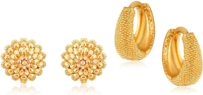 VIGHNAHARTA Stud Earring Combo set Women and Girls 2 Pair [VFJ1112-1562ERG] Alloy Clip-on Earring, Jhumki Earring