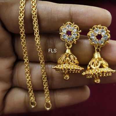 Renus Fashion MRedStarJhumka_SideMattal(NEW)_104 Alloy Jhumki Earring