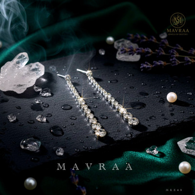 MAVRAA Mavraa Long Crystal Dangler Earrings for Women Alloy, Stone Stud Earring