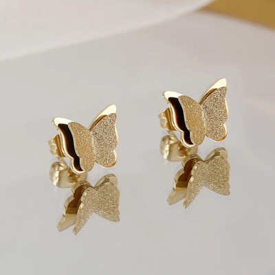 zarevia ZAREVIA Golden Butterfly Stud Earrings for Women & Girls Copper Drops & Danglers