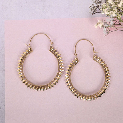 NVR Full loop gold finish Brass Hoop Earring