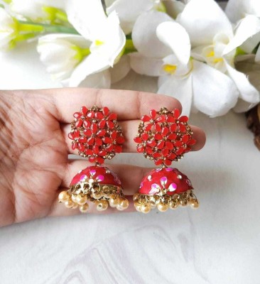 YVCREATION Ethnic Meenakari Flower Jhumka Earrings for Women and Girls Alloy Jhumki Earring