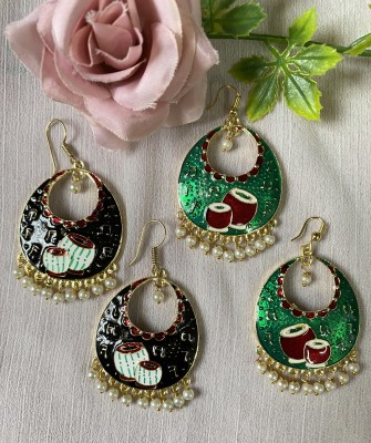 Fashion Theme Traditional Earring Crystal, Pearl, Beads Brass Earring Set