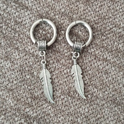 Sullery Cross Chrismas Gift Feather Ring Long Chain Hoop Hoop Earings Stainless Steel Hoop Earring, Drops & Danglers