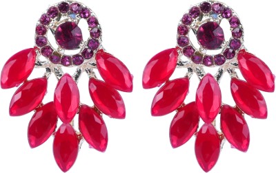 sunhari jewels Design314 Red Alloy Earring Set