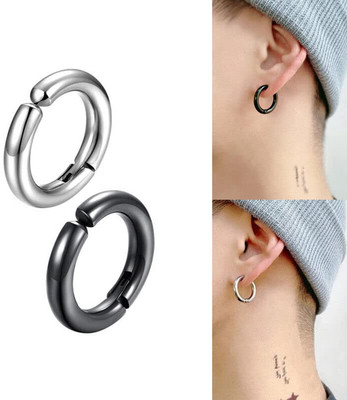 MEHAK CREATION Korean Cuffs Clip-on Hoop Earrings Men & Women Studs Non-Piercing Metal Cuff Earring