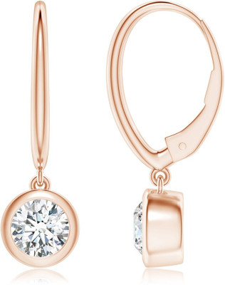 Sivori Sivori | Lab-Grown Classic Bezel-Set Round Zircon Leverback Drop Earrings in Br Zircon Brass Earring Set
