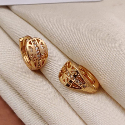 IM ENTERPRISE EG-13 EARRING Cubic Zirconia Brass Stud Earring