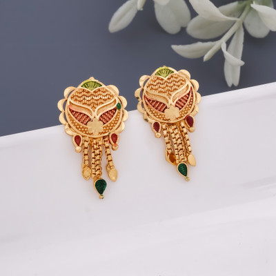 pearl jewellery Traditional 1 Gm Gold Plated for Women and Girls Brass Jhumki Earring