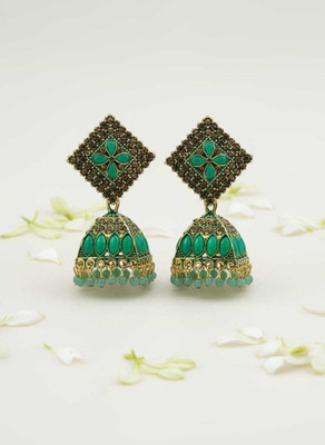 DANGAR ENTERPRISE Traditional Big Green Jhumkas for girls & women Alloy Jhumki Earring