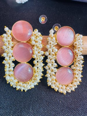 HOPSS Earrings-3 Moonstone Brass Earring Set