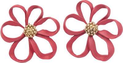 alya jewels Rose Pink Flower Alloy Stud Earring
