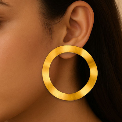 UnfoldSelf Designer Hoop Earrings Alloy Hoop Earring