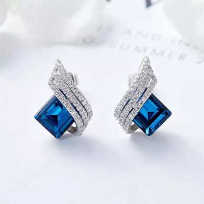 neze NZ Cubic Zirconia Studded Designer Earrings Set for Parties Alloy Clip-on Earring