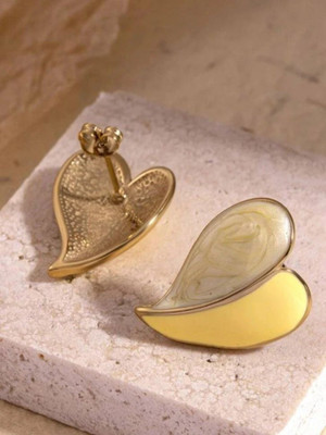 krelin Korean Style Gold-Plated Heart Shaped Studs Earrings ware in k drama Alloy Tassel Earring